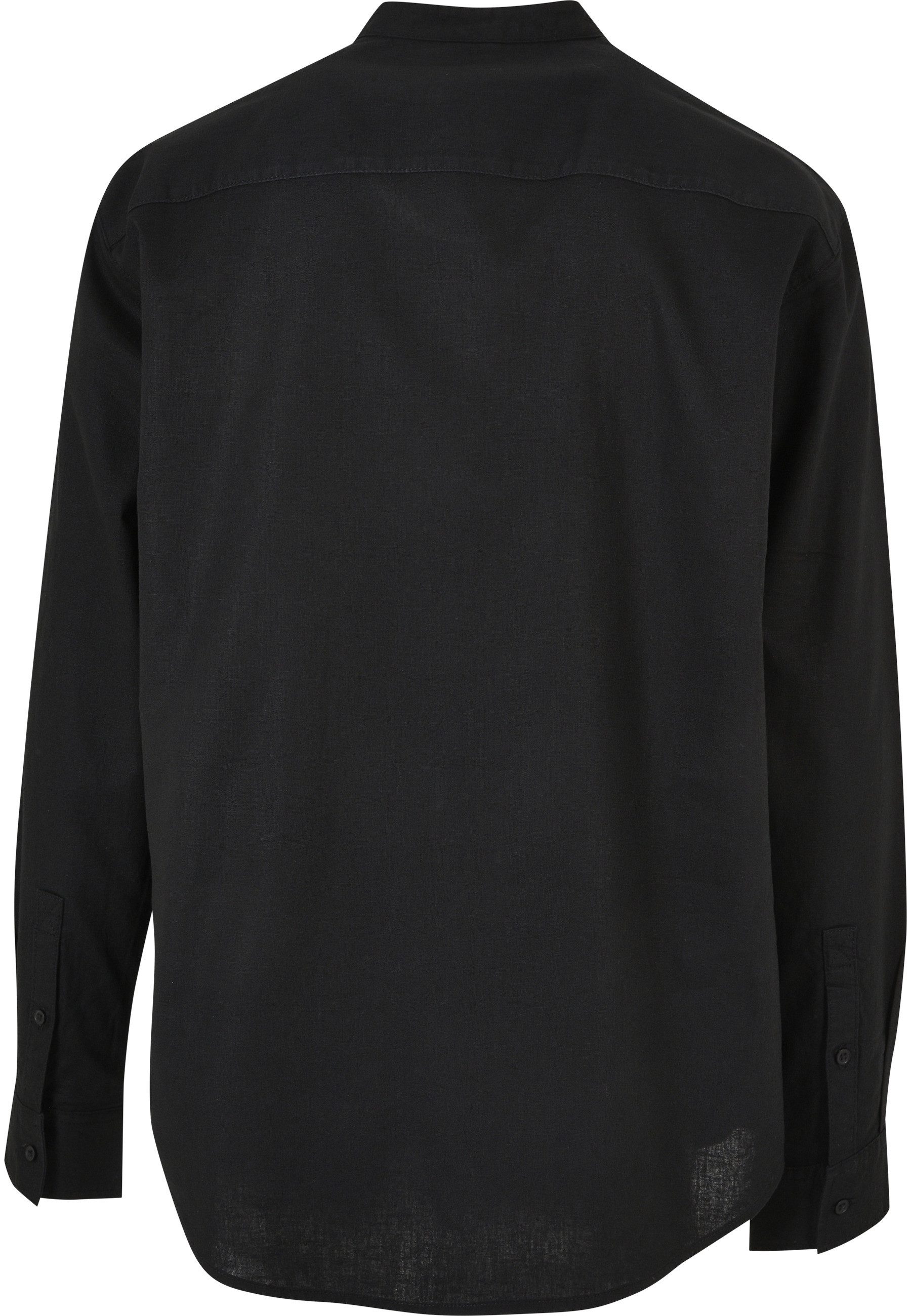 URBAN CLASSICS Langarmhemd Urban Classics Herren Cotton Linen Stand Up Collar Shirt (1-tlg)