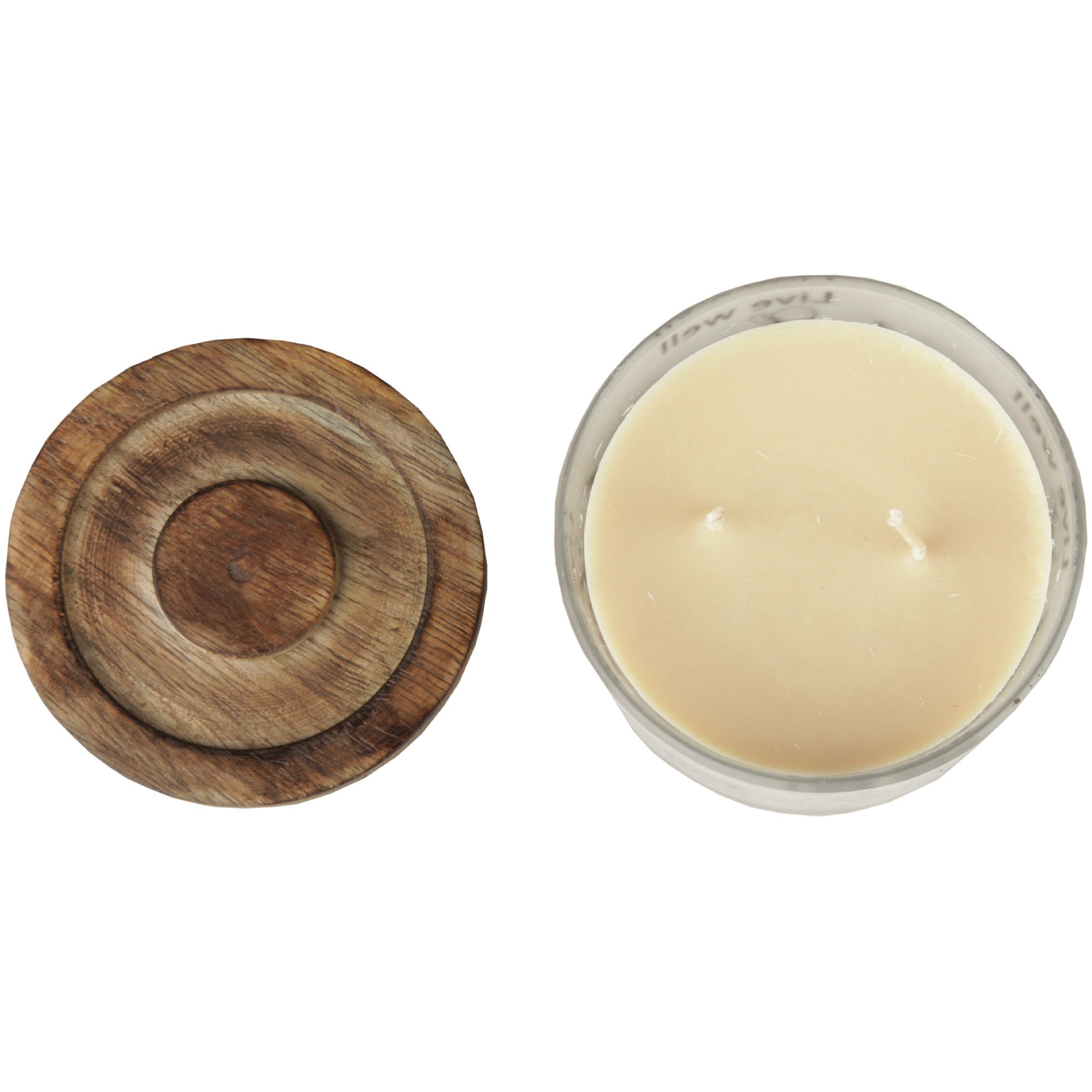 HS Candle Duftkerze im Glas inkl. Holzdeckel, Kokosnuss & Limette, Mehrdocht mit Sprüchen (1-tlg), 2 Dochte, 250 g Wachs, Ø10 x H8 cm, bis zu 24 h Brenndauer – Bild 2 von 5