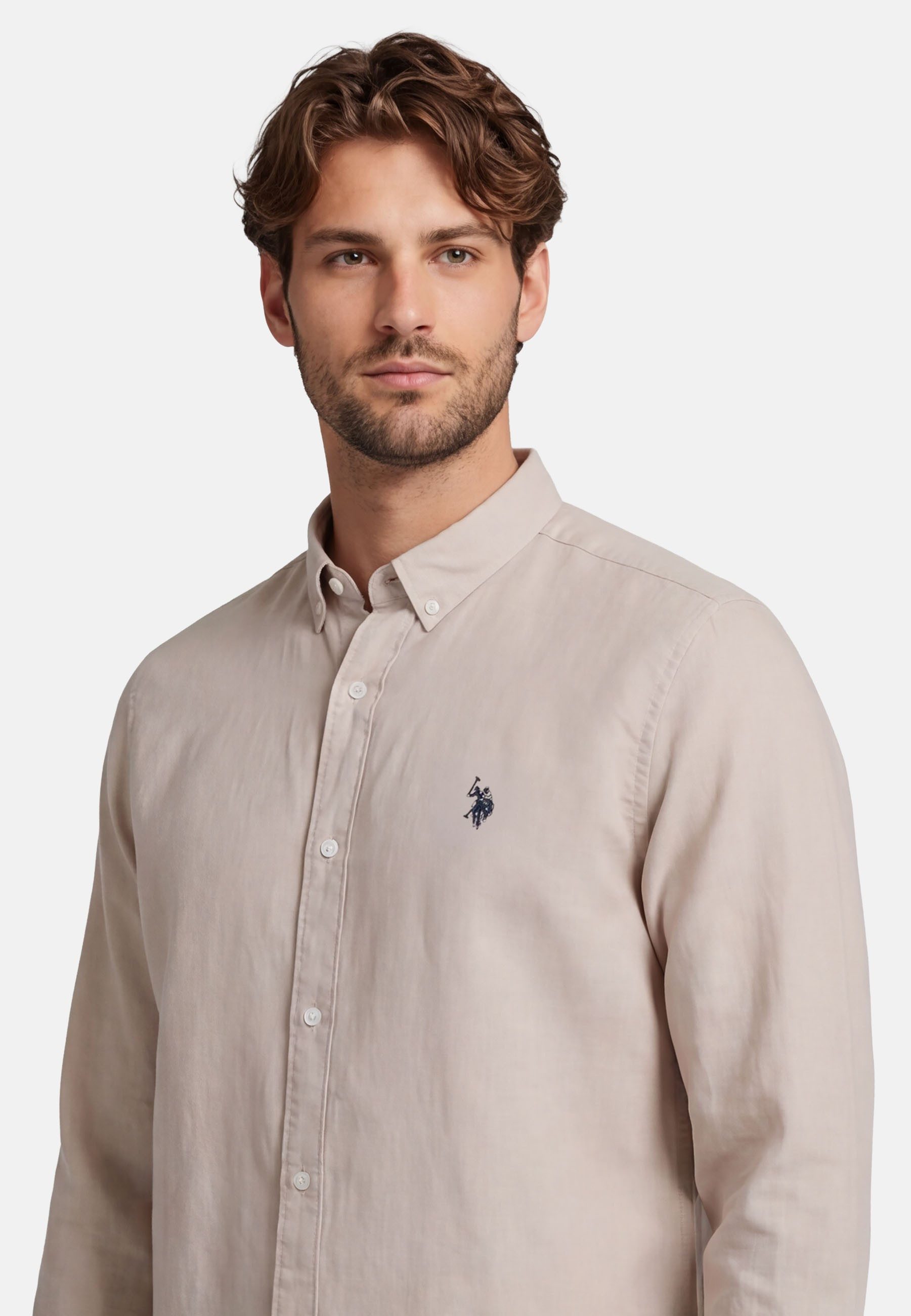 U.S. Polo Assn. Leinenhemd USBlaake Herren Leinenhemd – Sommerhemd luftig mit Button-Down-Kragen Leichtes Hemd aus Leinenmix mit Knopfleiste – Bild 2 von 5