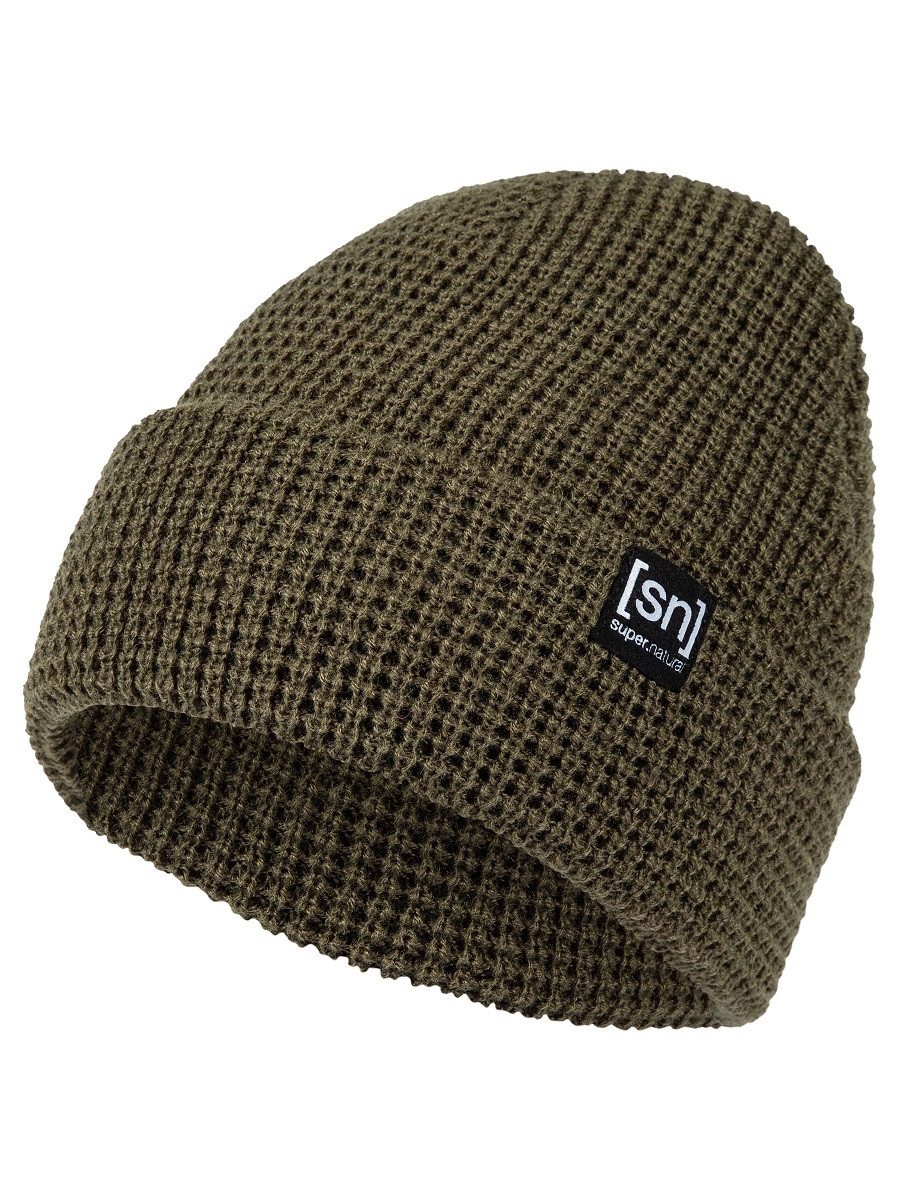 SUPER.NATURAL Beanie Wintermütze City (Merinowolle, ideale Thermoregulation) avocado grün