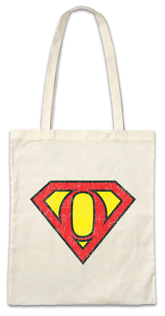 Beuteltasche Super O Stofftasche Buchstabe Initialen Vorname Nachname Man Fasching