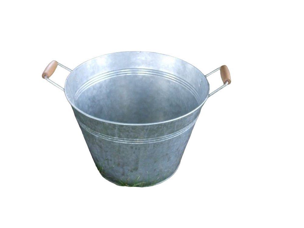 Deko-Impression Pflanzkübel Stabile Zinkschale Eimer Pflanztopf Zinkbottich Blumentopf 42 cm (1 St)