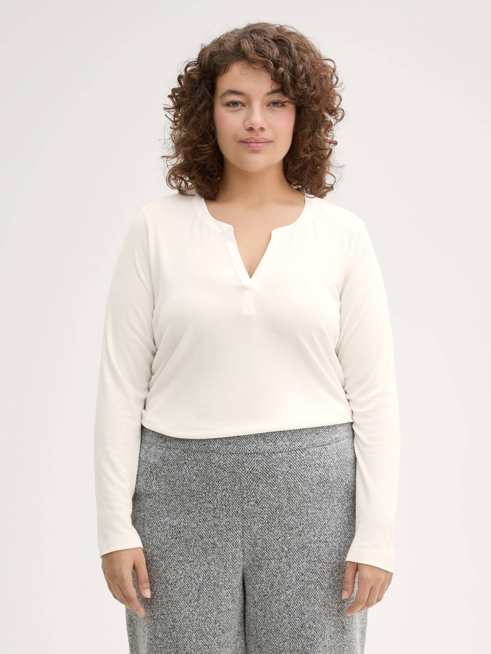 Langarmshirt Plus Size - Langarmshirt mit Lyocell