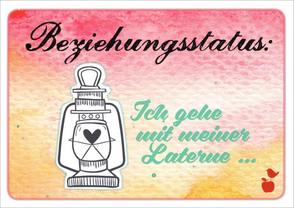 Postkarte "Beziehungsstatus: Ich gehe mit meiner Laterne..."