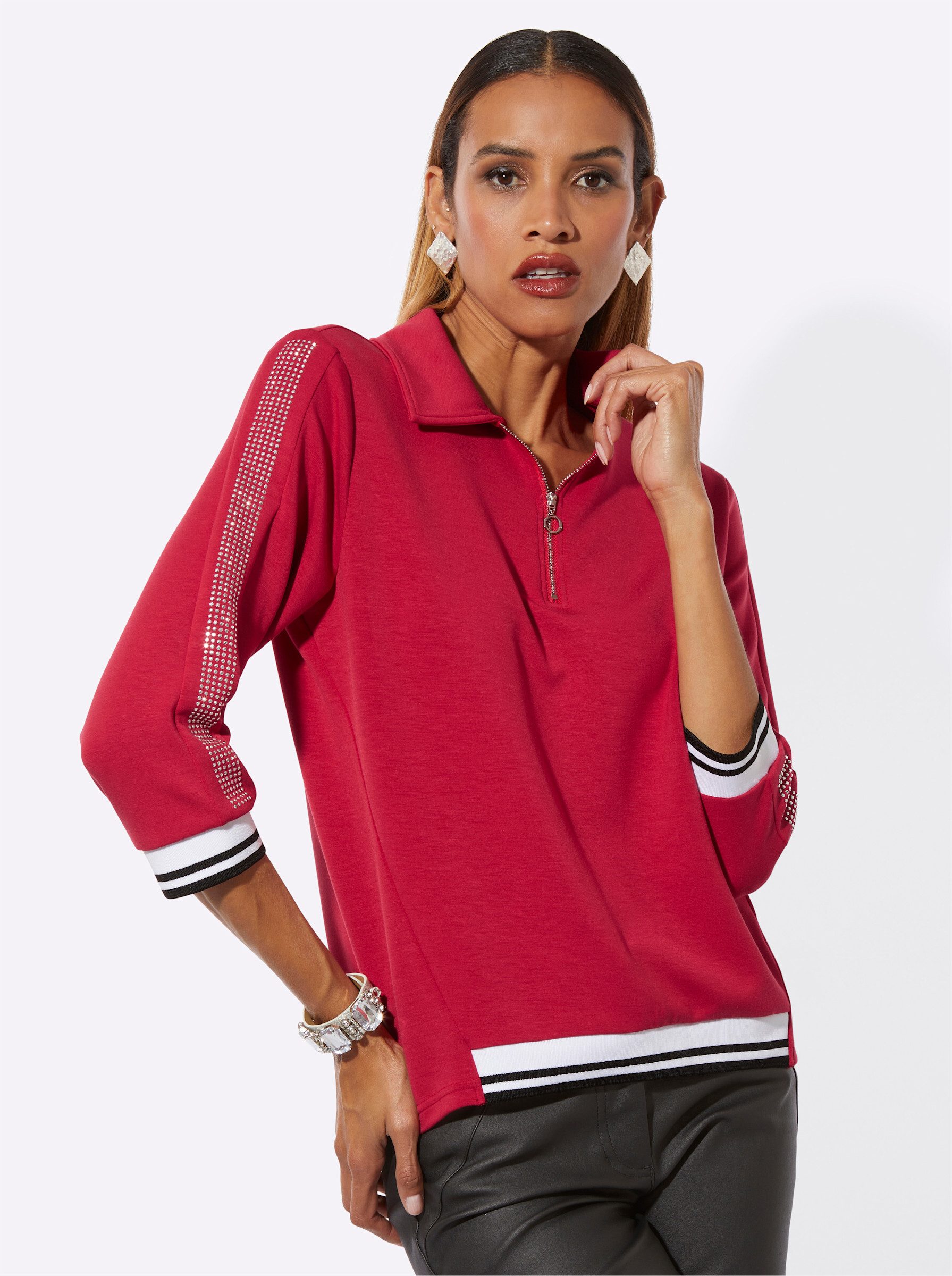 creation L Sweater Langarm-Poloshirt günstig online kaufen