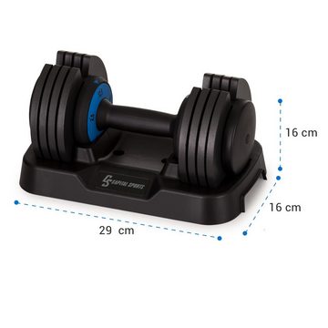 Capital Sports Dumbbell Delo verstellbare Kurzhantel 12,5 kg, (Set, Flexibel: 5 Gewichtsstufen mit 2,5kg-Schritten von 2,5 bis 12,5 kg)