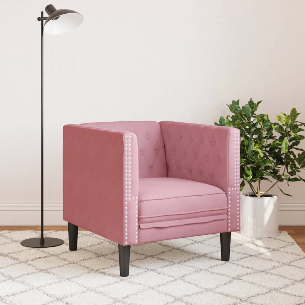vidaXL Sofa Chesterfield-Sessel Rosa Samt günstig online kaufen