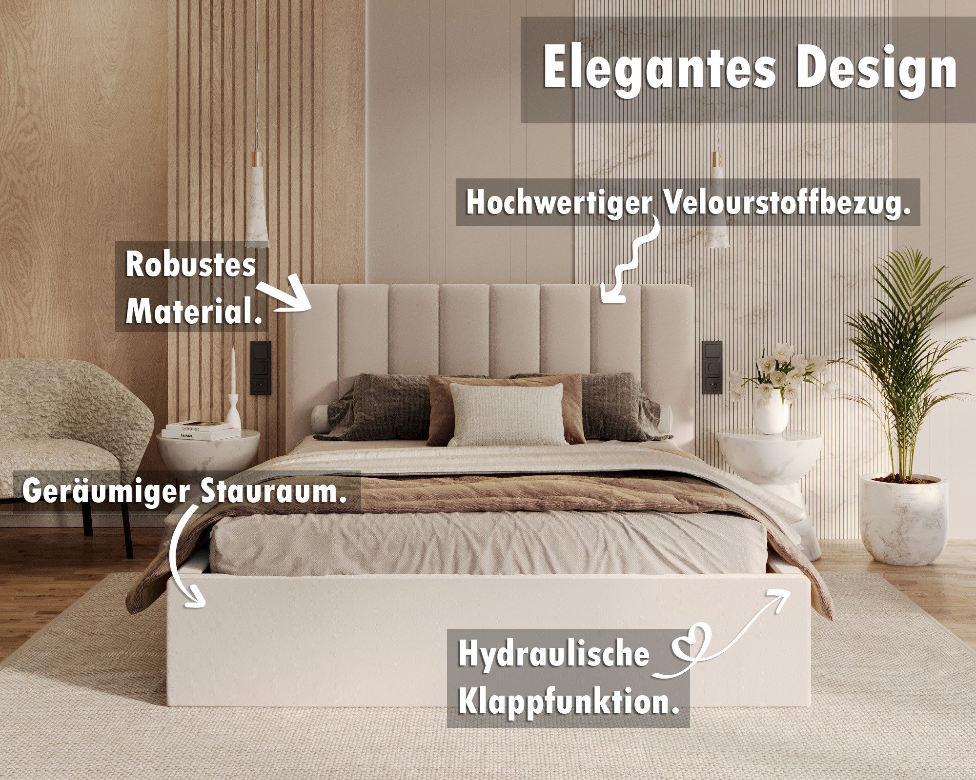FDM Polsterbett Stauraumbett Bettgestell 90x200, 120x200, günstig online kaufen