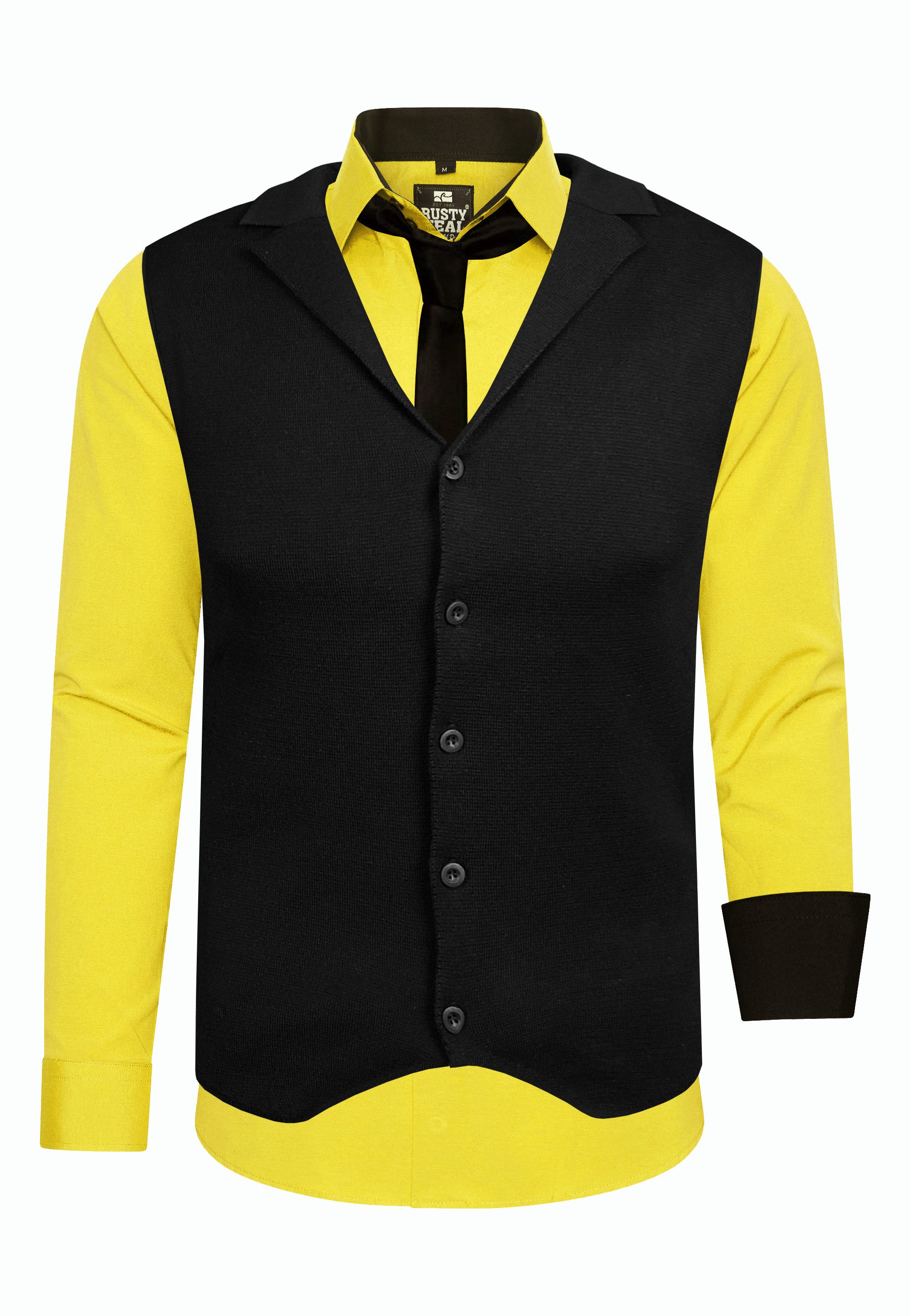 Rusty Neal Langarmhemd bestehend aus Hemd, Weste und Krawatte