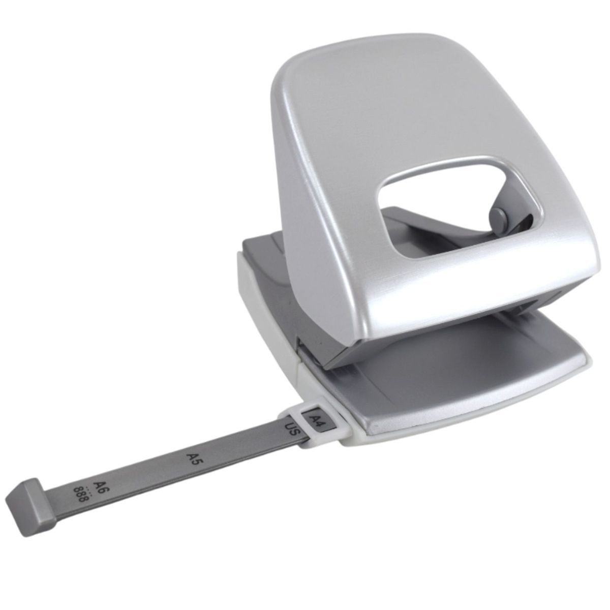 Thumbnail - LEITZ Lochstanzer Locher metallic grau bis 30 Blatt Bürolocher aus Metall mit Griffmulde, rutschhemmende Unterseite