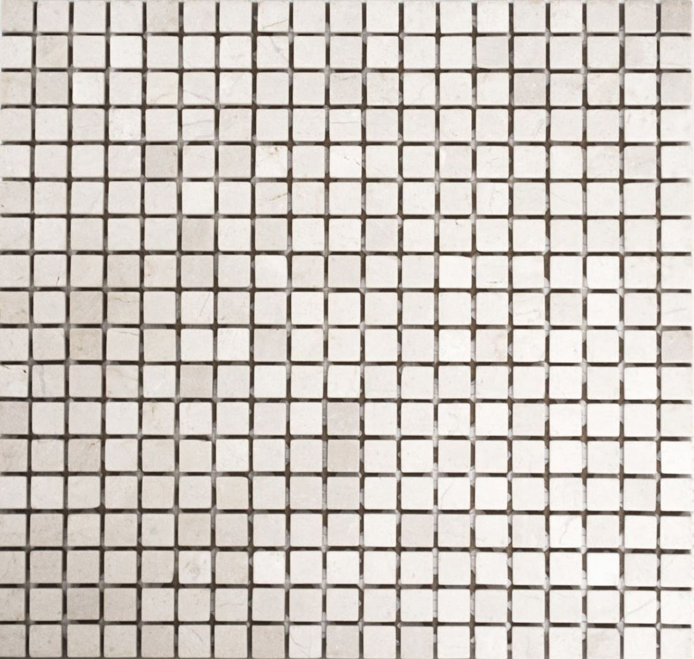 Mosani Bodenfliese Marmor Mosaik Steine Naturstein creme hellbeige mini Quadrat