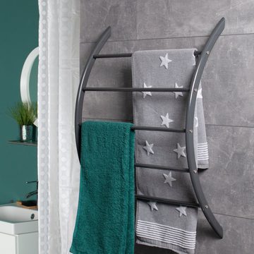 bremermann Handtuchhalter Handtuchhalter zur Wandmontage mit 5 Stangen aus Metall, grau
