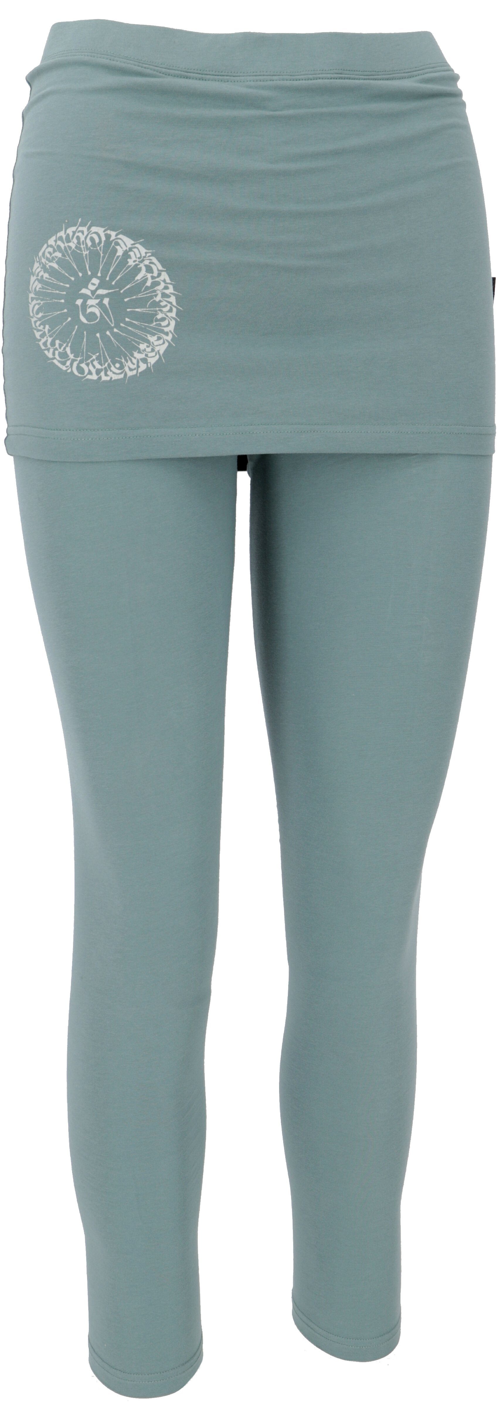 Guru-Shop Hose & Shorts Yoga-Hose, Leggings mit Minirock Bio Baumwolle.. alternative Bekleidung