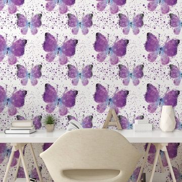 Abakuhaus Vinyltapete selbstklebendes Wohnzimmer Küchenakzent, Schmetterling Moderne Poly Effect