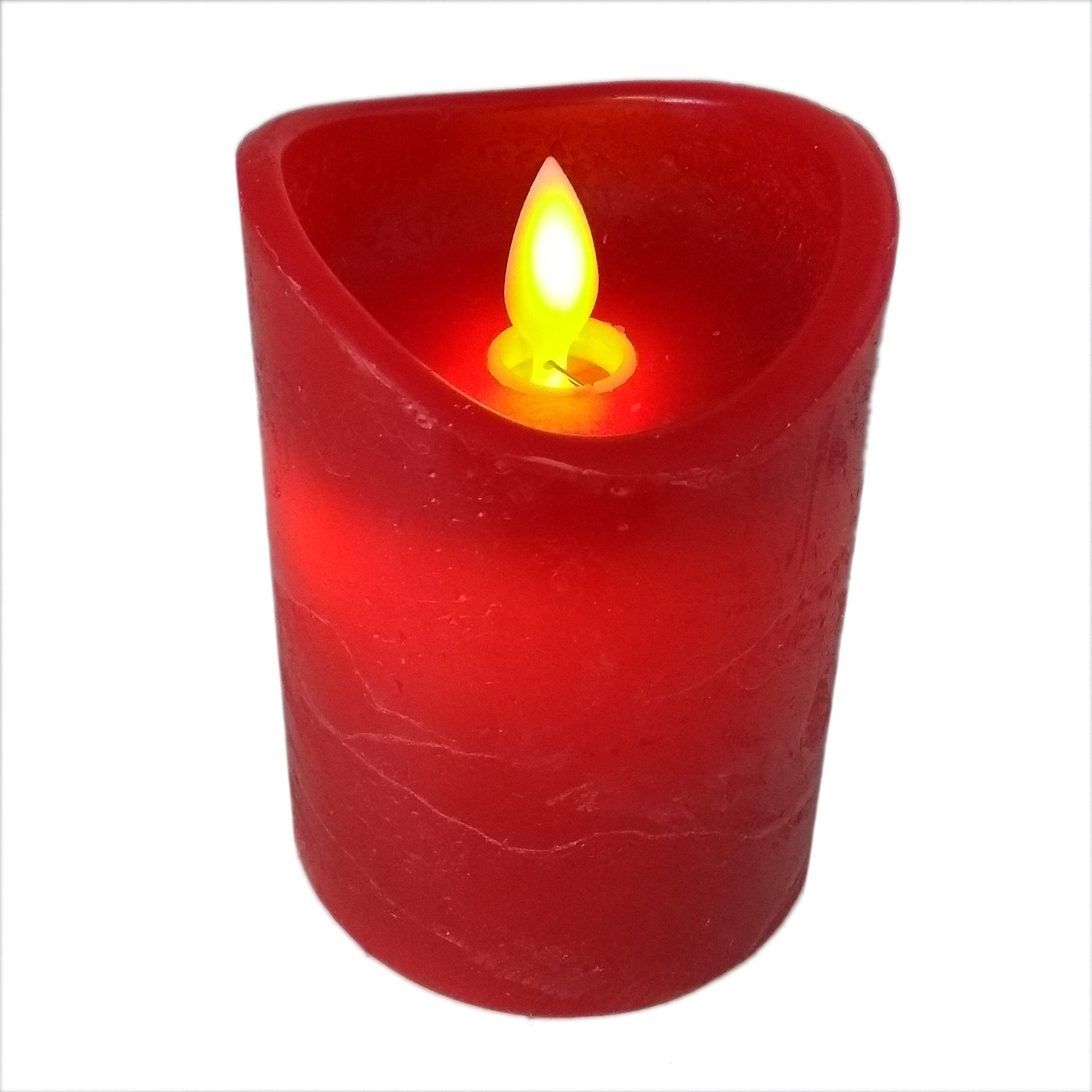 Timer Kerzen Rot ToCi bewegliche Flamme flammenlose Echtwachs LED LED-Kerze 4x mit