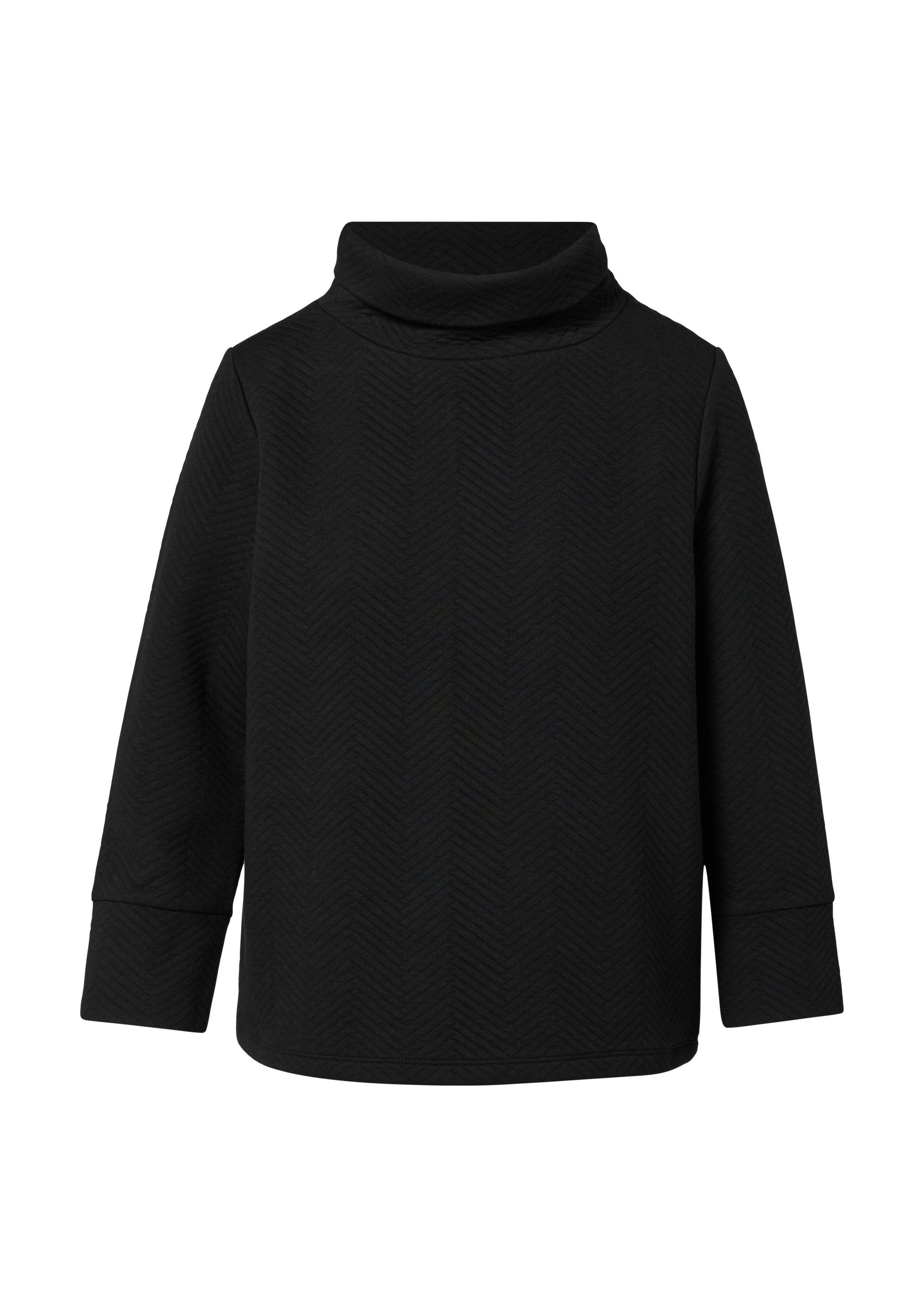 comma 3/4 Arm-Pullover Sweatshirt Sweatshirt mit Rollkragen und Strukturmuster