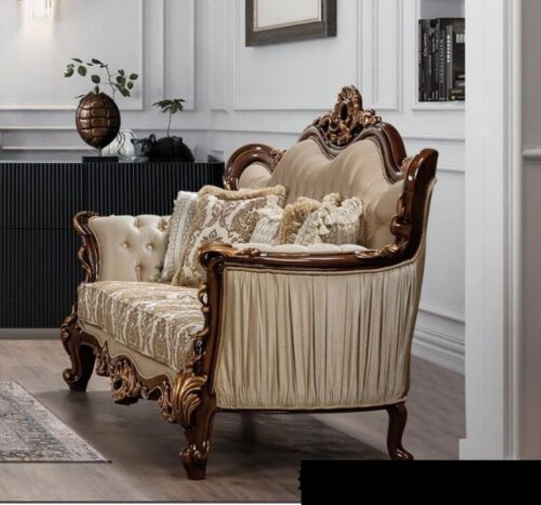 JVmoebel Wohnzimmer-Set Sofa (3-St) Couch Sofas 3+3 Sitzer Garnitur Sofagarnitur Barock, Couchtisch