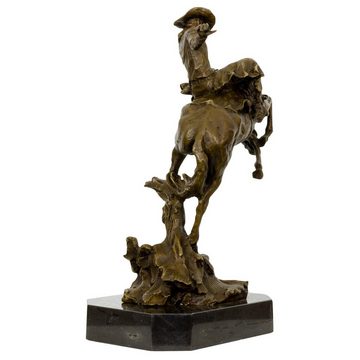 Aubaho Skulptur Bronzeskulptur Figur Rodeo Reiter nach Frederic Remington Cowboy Repli