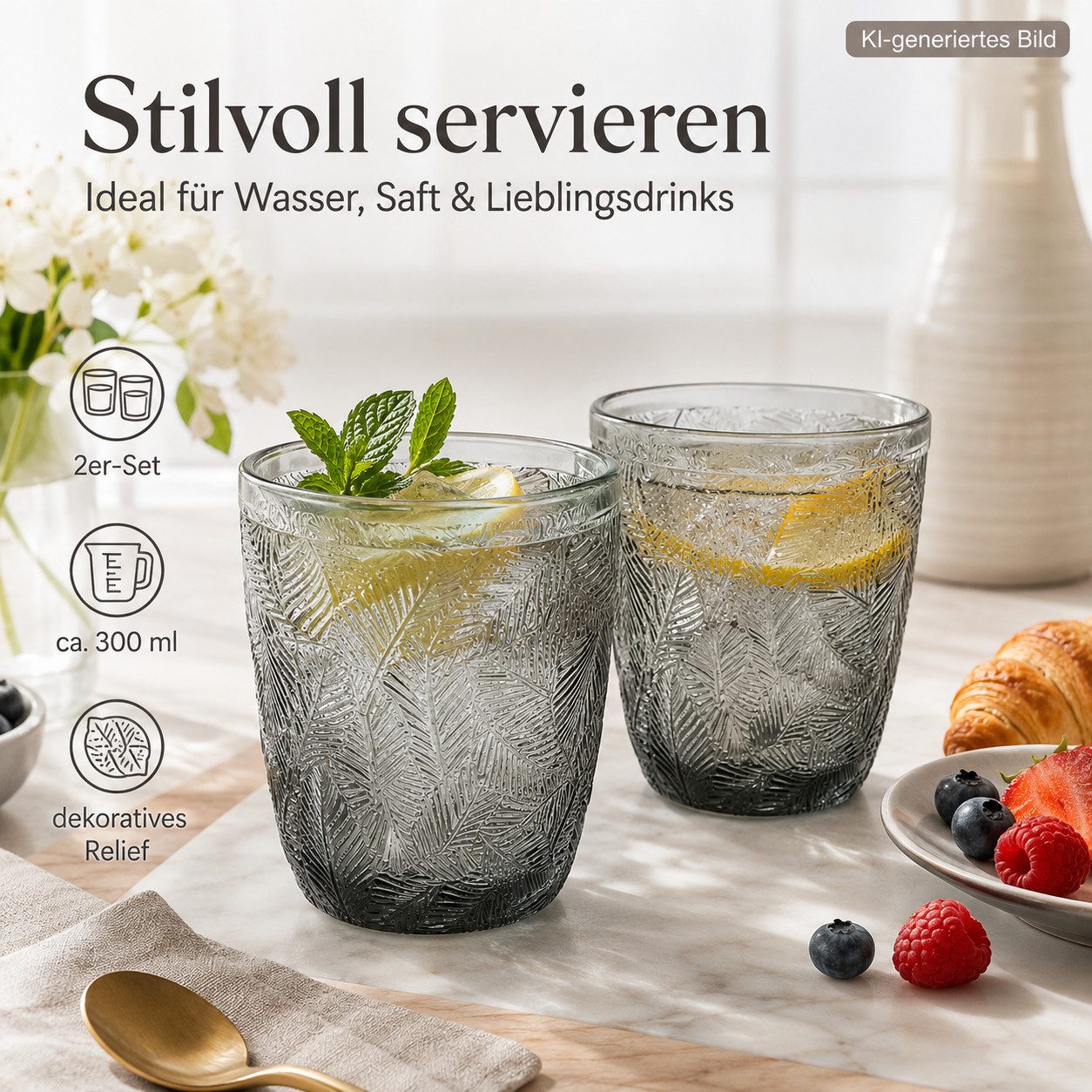 Testrut Glas Testrut Trinkglas Ray Grau, Glas