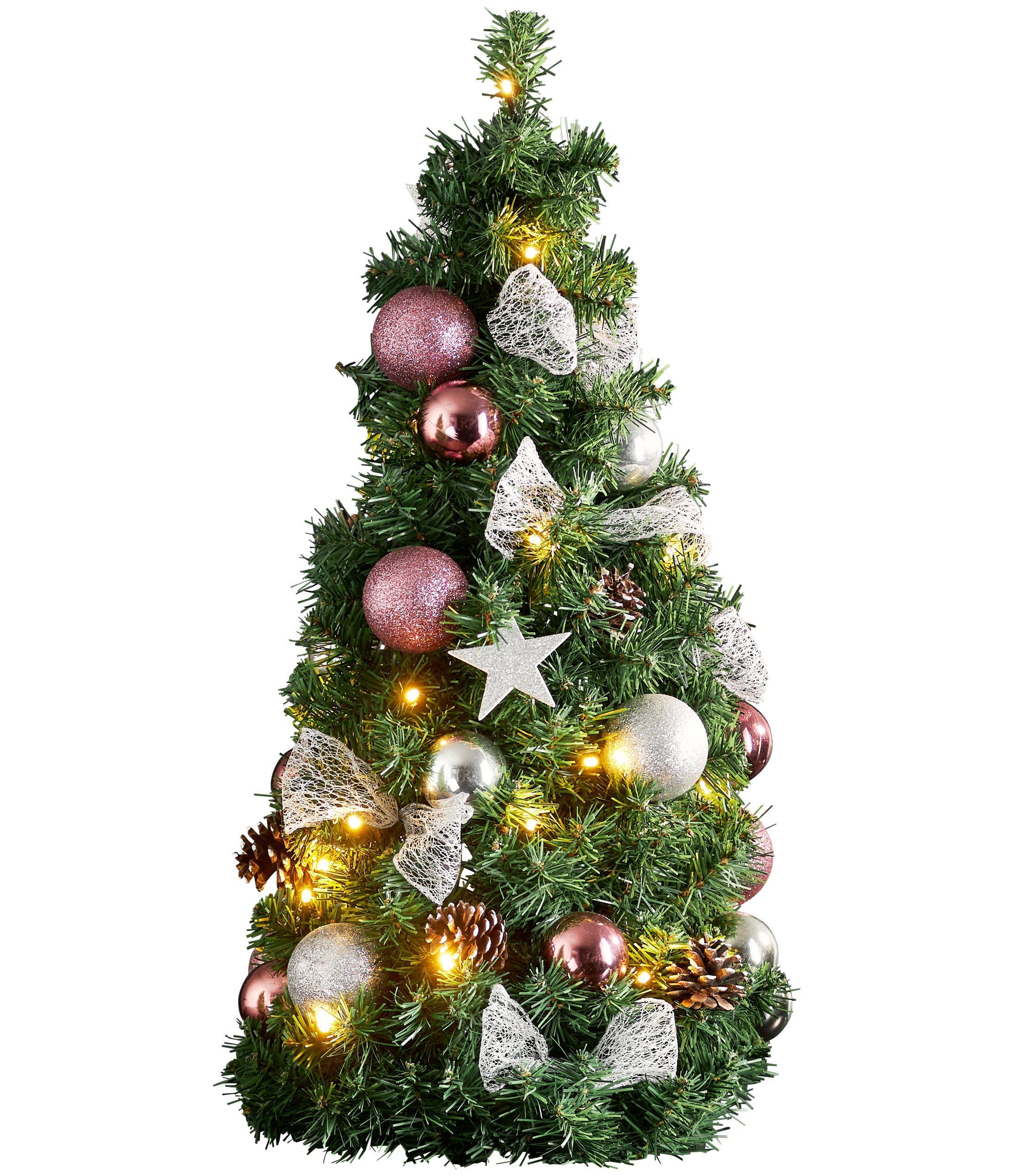 EGLO Künstlicher Weihnachtsbaum Noel, Künstlicher Weihnachtsbaum 65 cm, mit Timer, batteriebetrieben