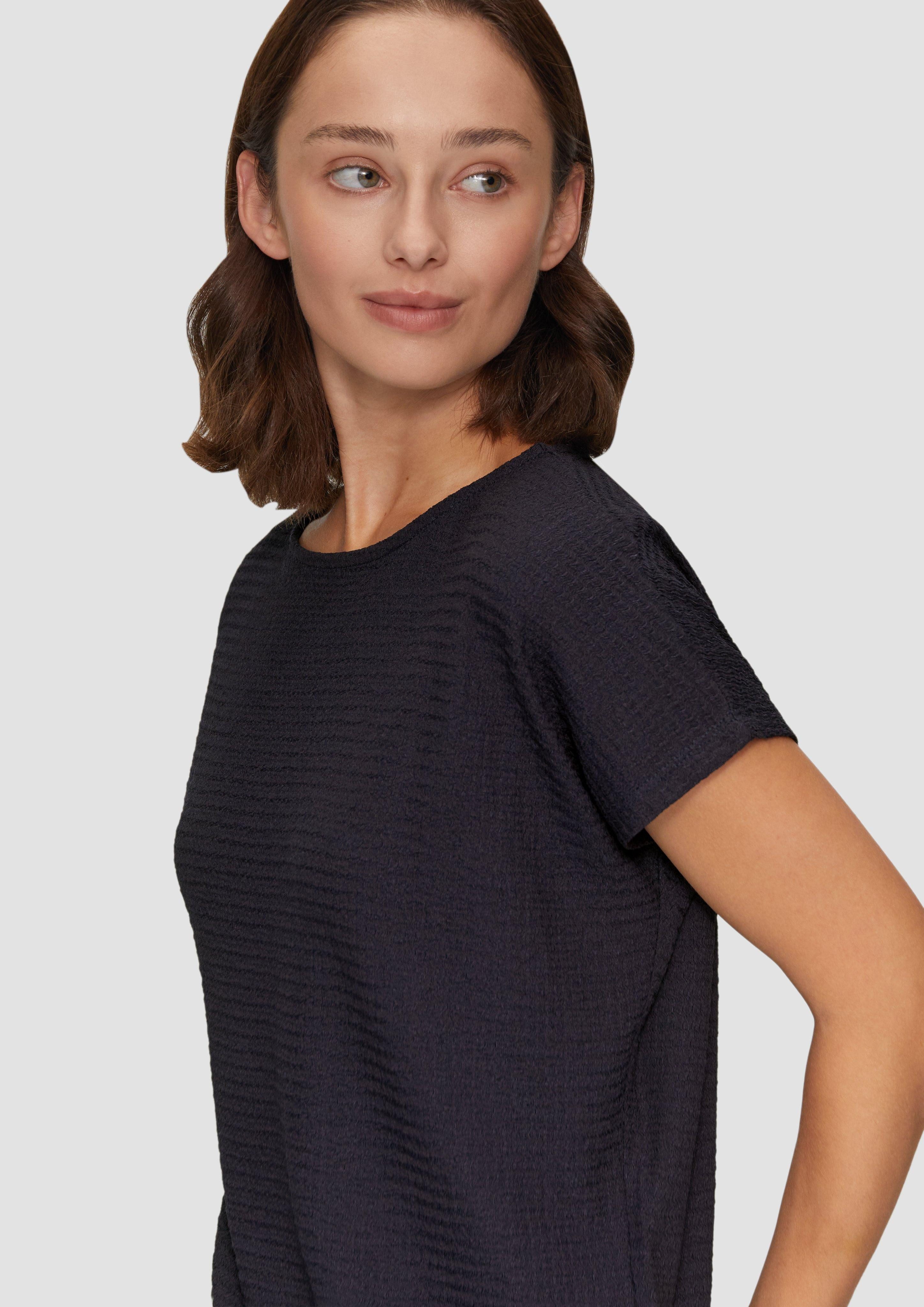 s.Oliver Kurzarmshirt T-Shirt mit Musterstruktur günstig online kaufen