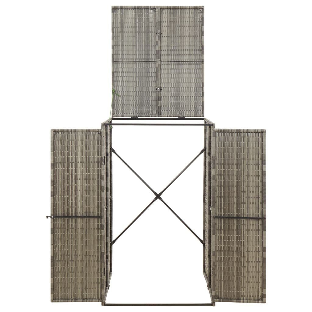 vidaXL Mülltonnenbox 1 Tonne Mülltonnenverkleidung Mülltonnenbox grau Polyrattan