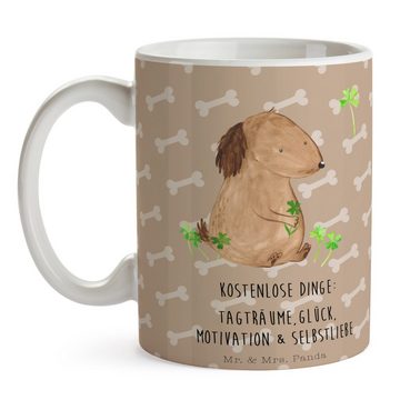 Mr. & Mrs. Panda Tasse Hund Kleeblatt - Hundeglück - Geschenk, Büro Tasse, Kaffeebecher, nie, Keramik, Einzigartiges Botschaft