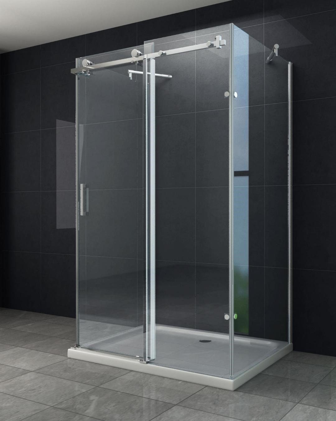 Home Systeme Runddusche VANNES U Form Duschkabine Dusche Duschwand  Duschabtrennung Duschtür, BxT: 100x90 cm