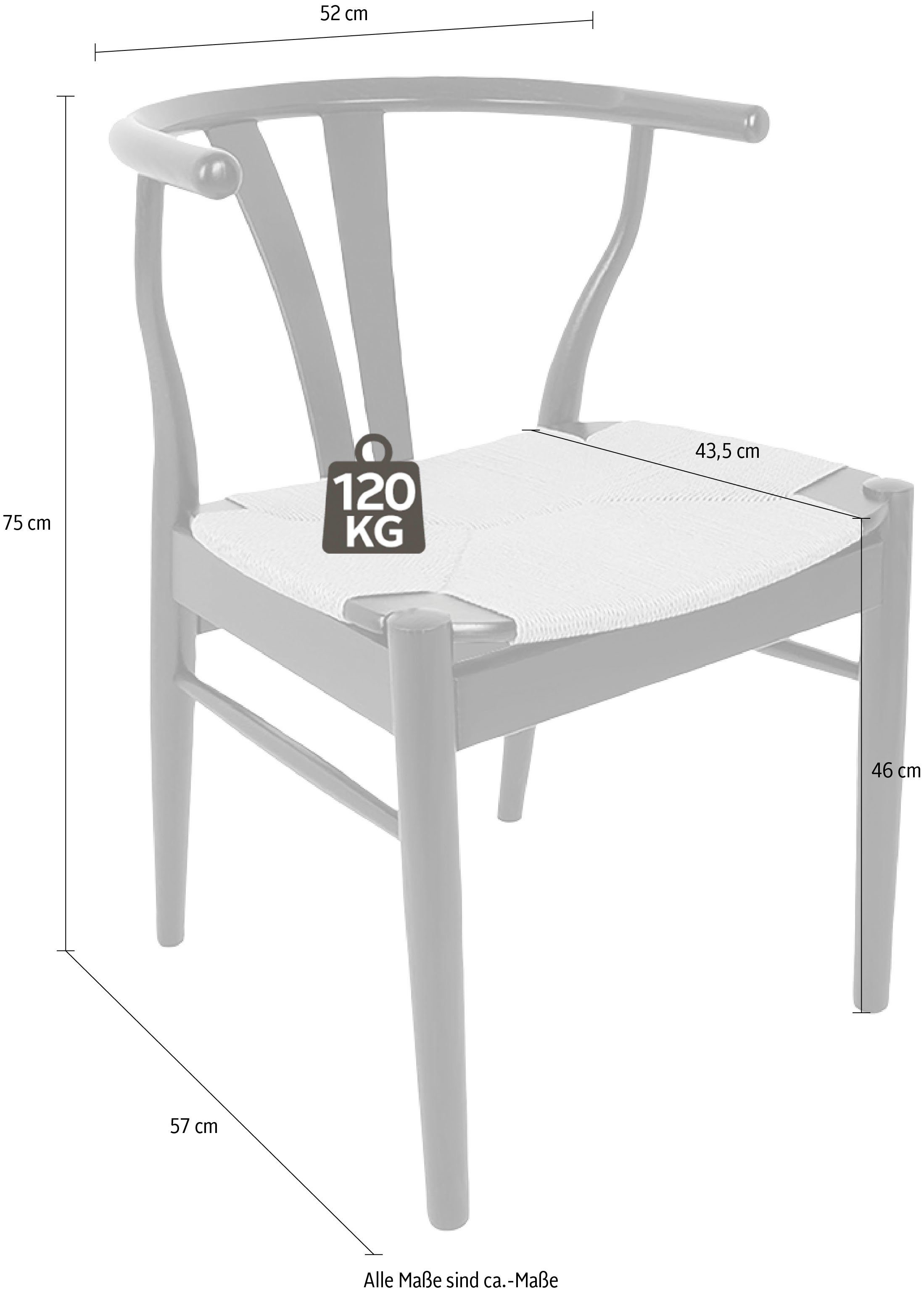 Hammel mit Furniture by (Set, Massivholz, 2 Farbvarianten Natur/Schwarz Findahl Flechtsitz, Freja Holzstuhl versch. St), Hammel