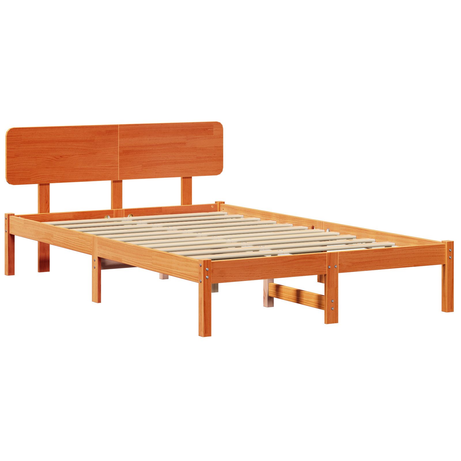 vidaXL Bett Bettgestell mit Kopfteil Wachs günstig online kaufen