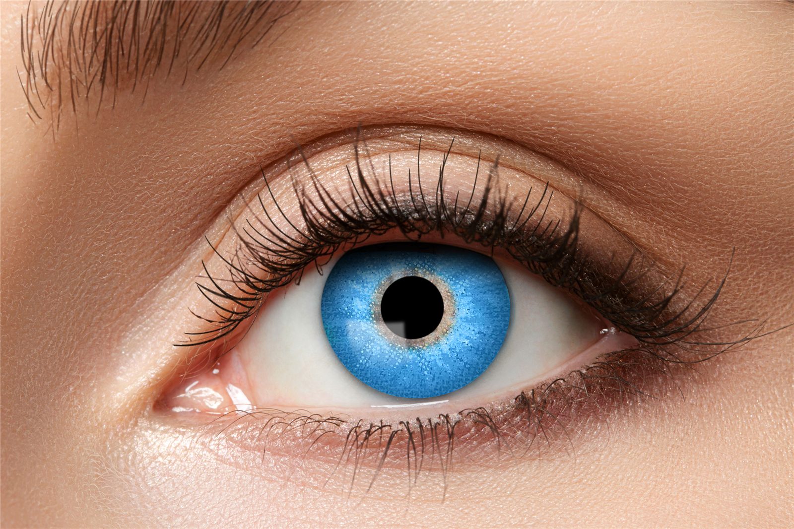 Eyecatcher Farblinsen Zoelibat Eyecatcher Wochen-Kontaktlinsen Natural Blue Wochenlinsen, auffällige Farben für Horror, Gothic, Fantasy, Cosplay Fans