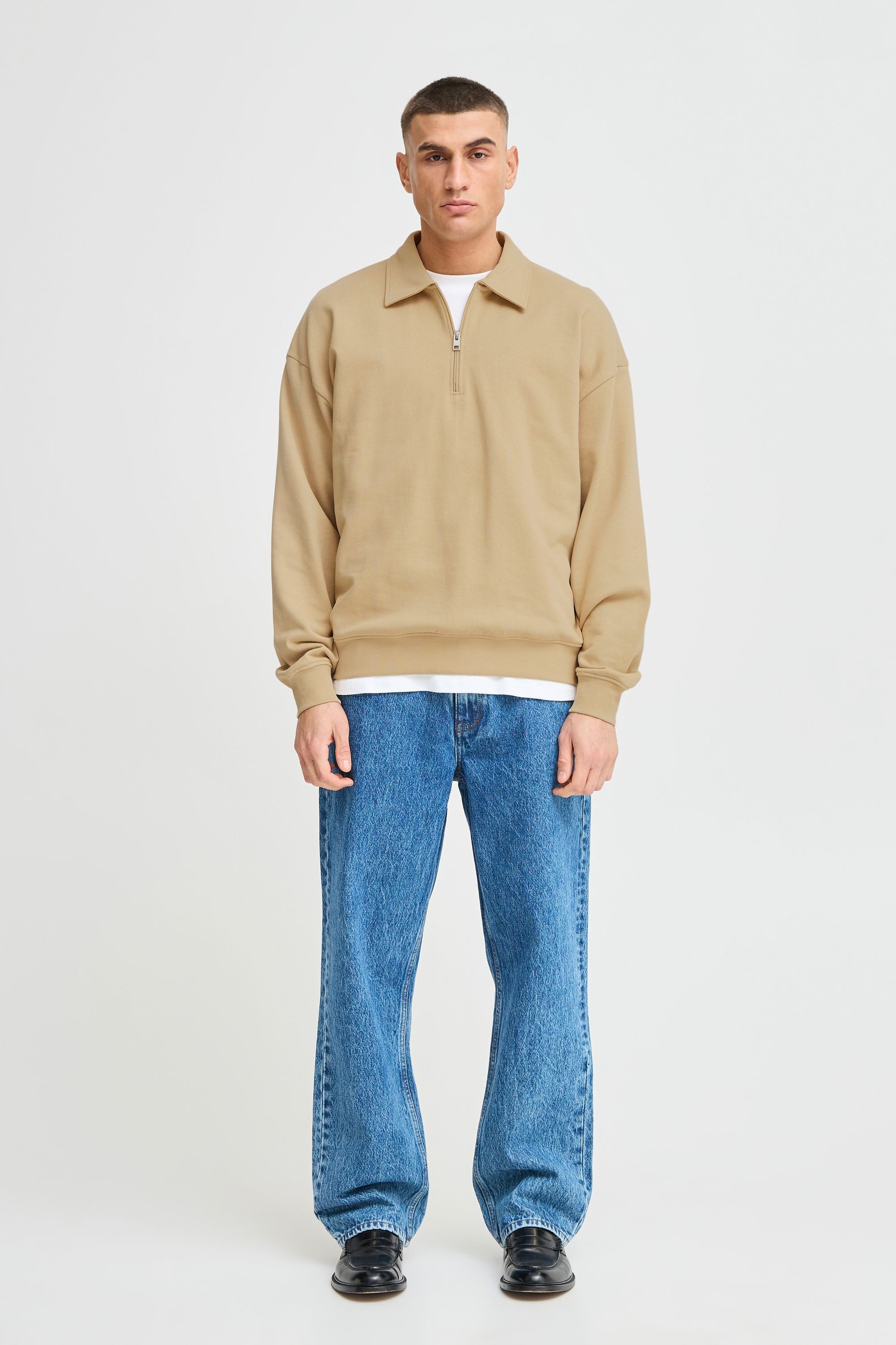 !Solid Polokragenpullover SDOWNEY modisches Sweatshirt