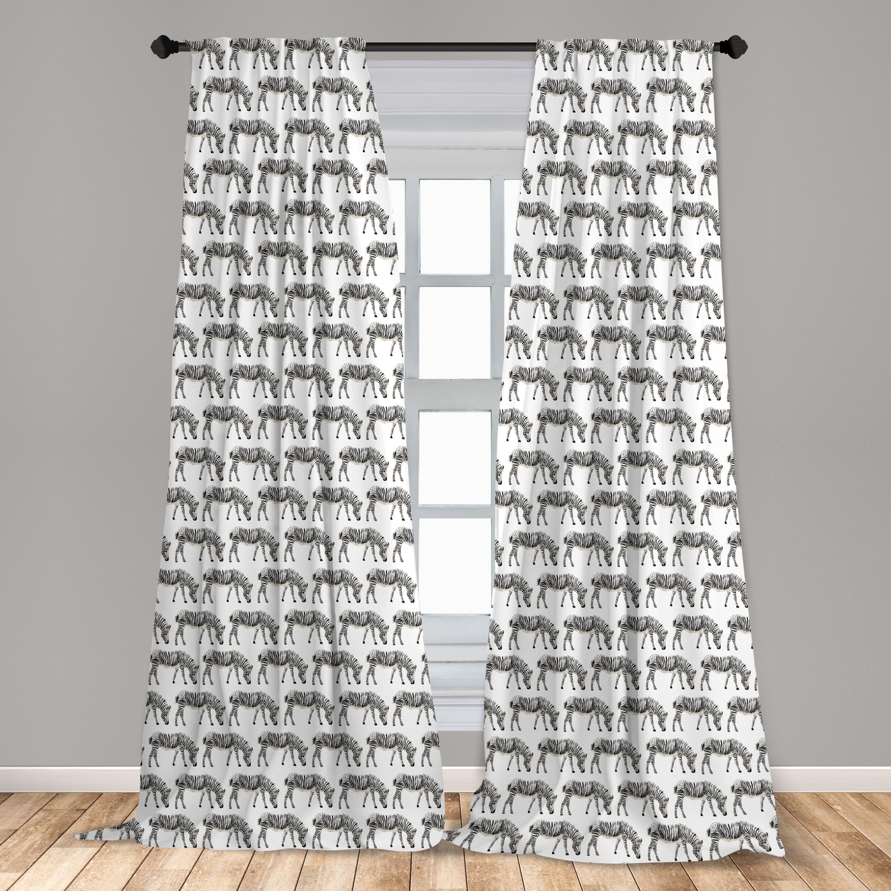 Gardine Tierkunst Zebra gestreifte Wohnzimmer Abakuhaus, Microfaser, Schlafzimmer Dekor, Continuing für Vorhang