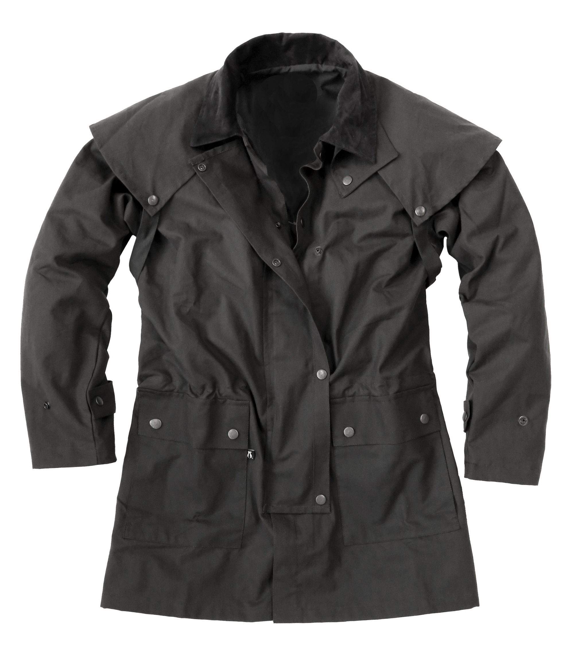 Outbacker Outdoorjacke Wachs-Jacke mit herausnehmbarem Winterfutter in schwarz und braun gewachste Baumwolle, herausnehmbares Winterfutter, bis 5XL erhältlich