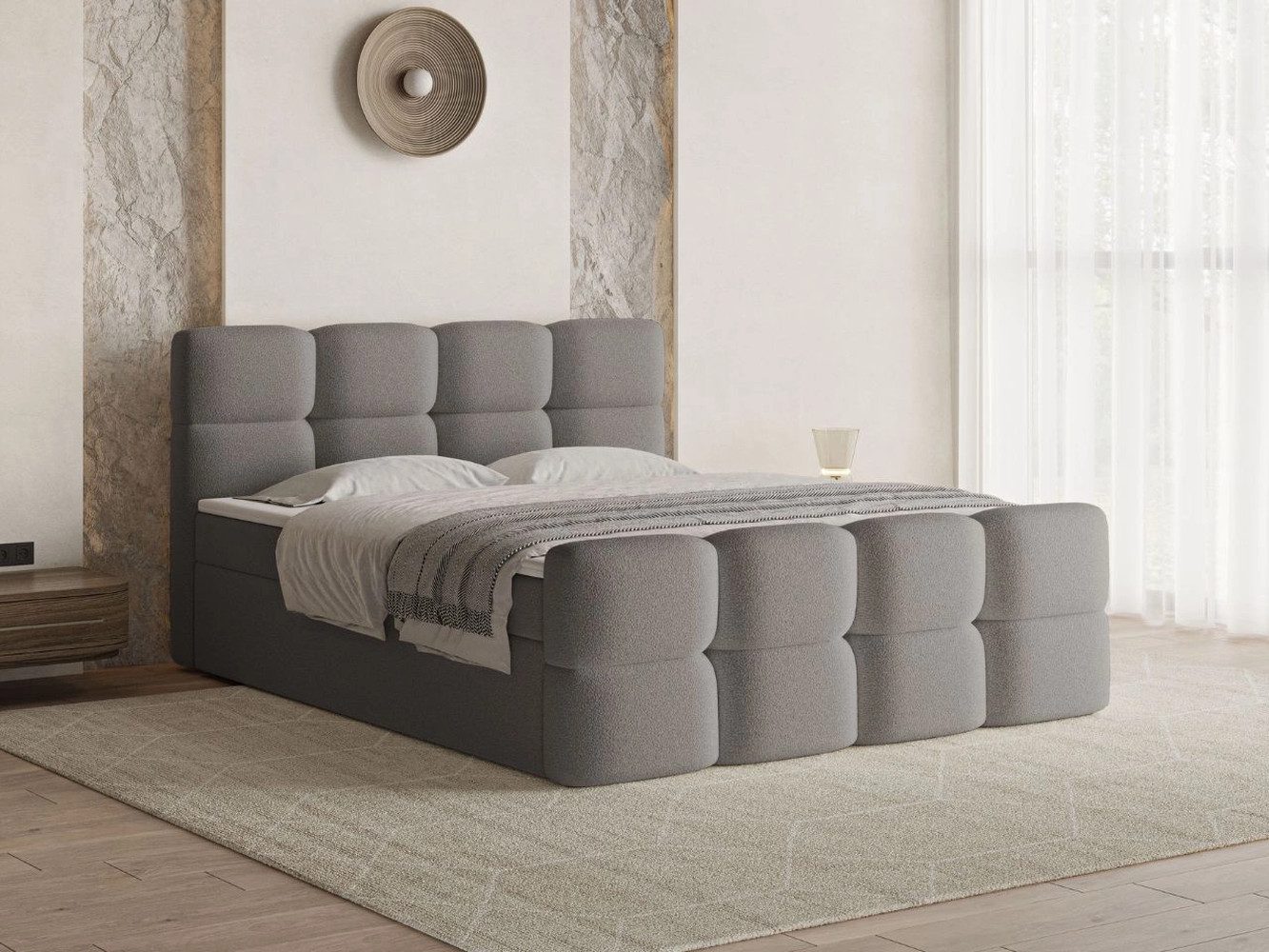 GrainGold Boxspringbett mit Bettkästen RIVON, Modern günstig online kaufen