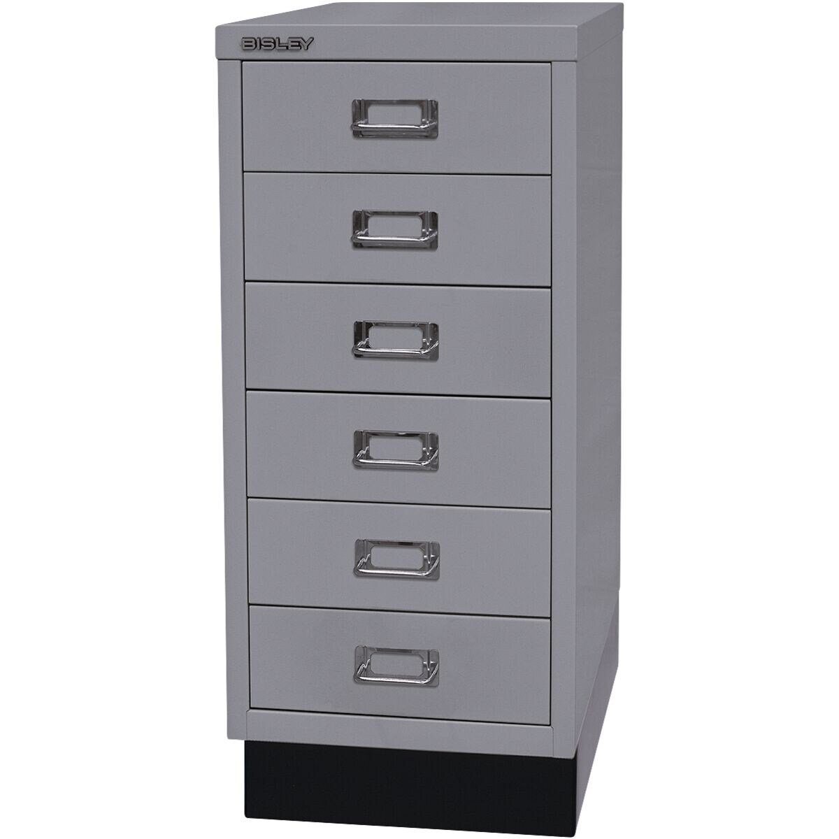 Bisley Beistellschrank MultiDrawer Schrank aus Stahl, 6 Schubladen, mit Sockel, A4