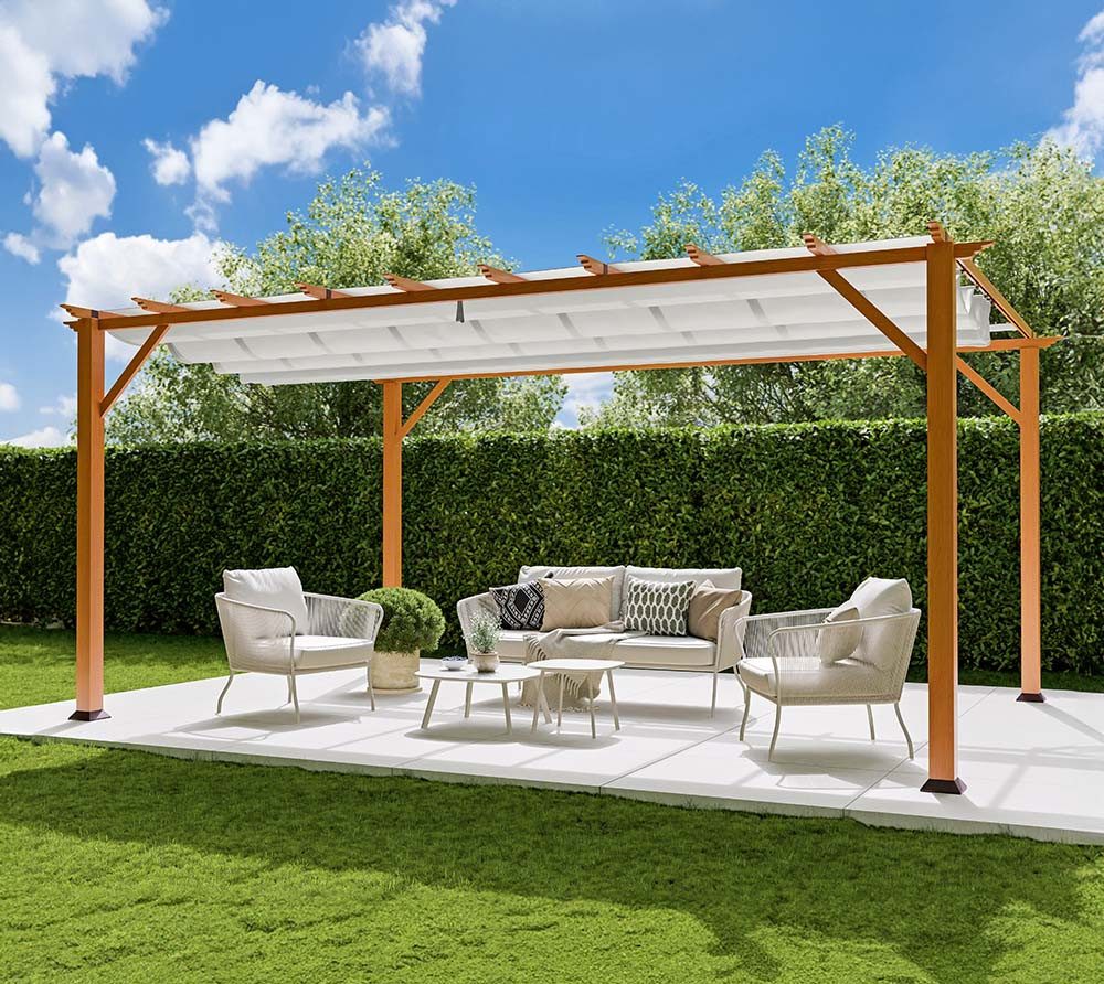 Paragon Pergola Florenz 1116, (1-tlg., Pergola, Sonnensegel), Konstruktion aus Aluminium, inkl. Sonnensegel