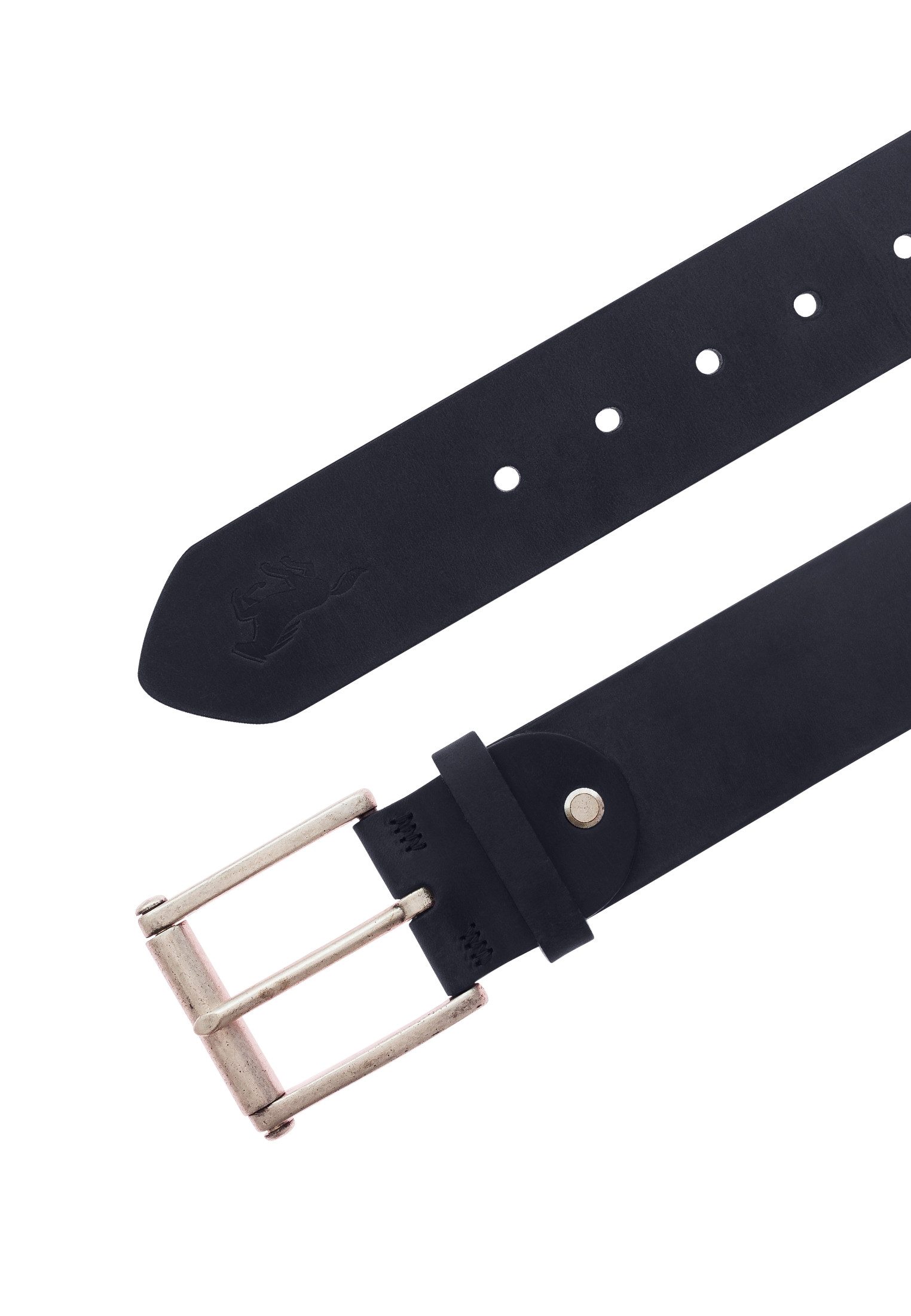 MUSTANG Ledergürtel "Preston" mit Vintage-Look, Roll-Schließe, 4,5 cm