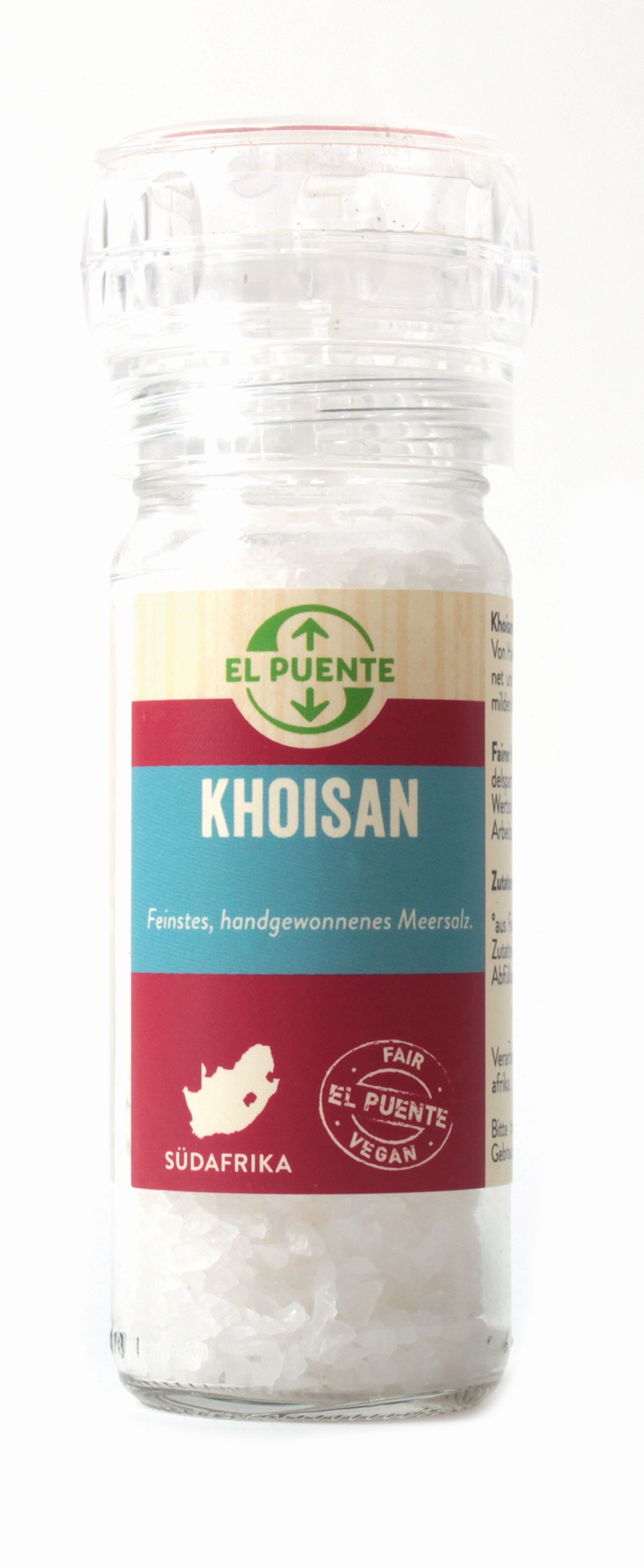 El Puente Gewürz Khoisan Meersalz in der Mühle, Fair Trade, Vegan, Glutenfrei, Fair Trade