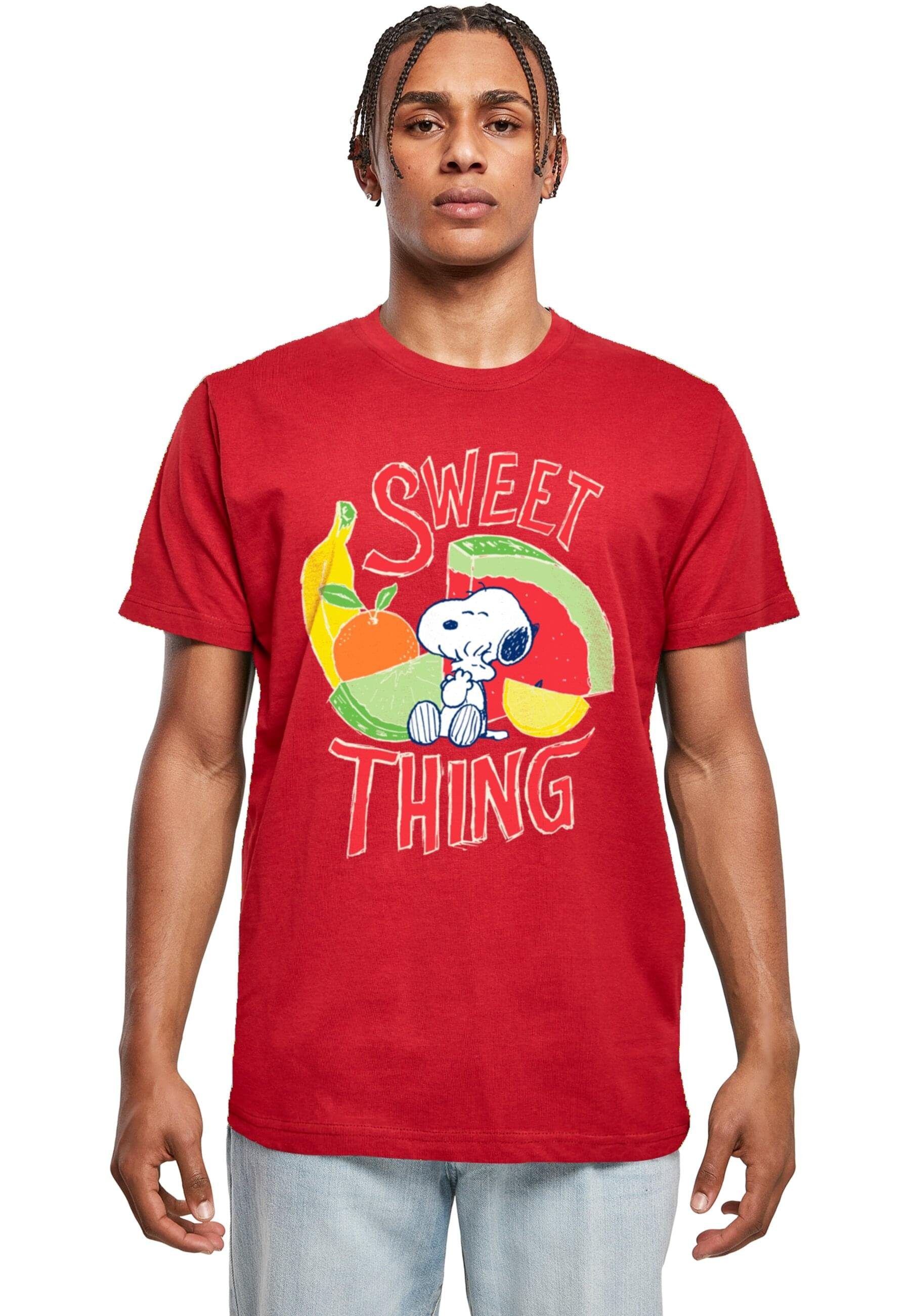 Merchcode T-Shirt Herren Peanuts - Sweet thing T-Shirt Round Neck (1-tlg) burgundy