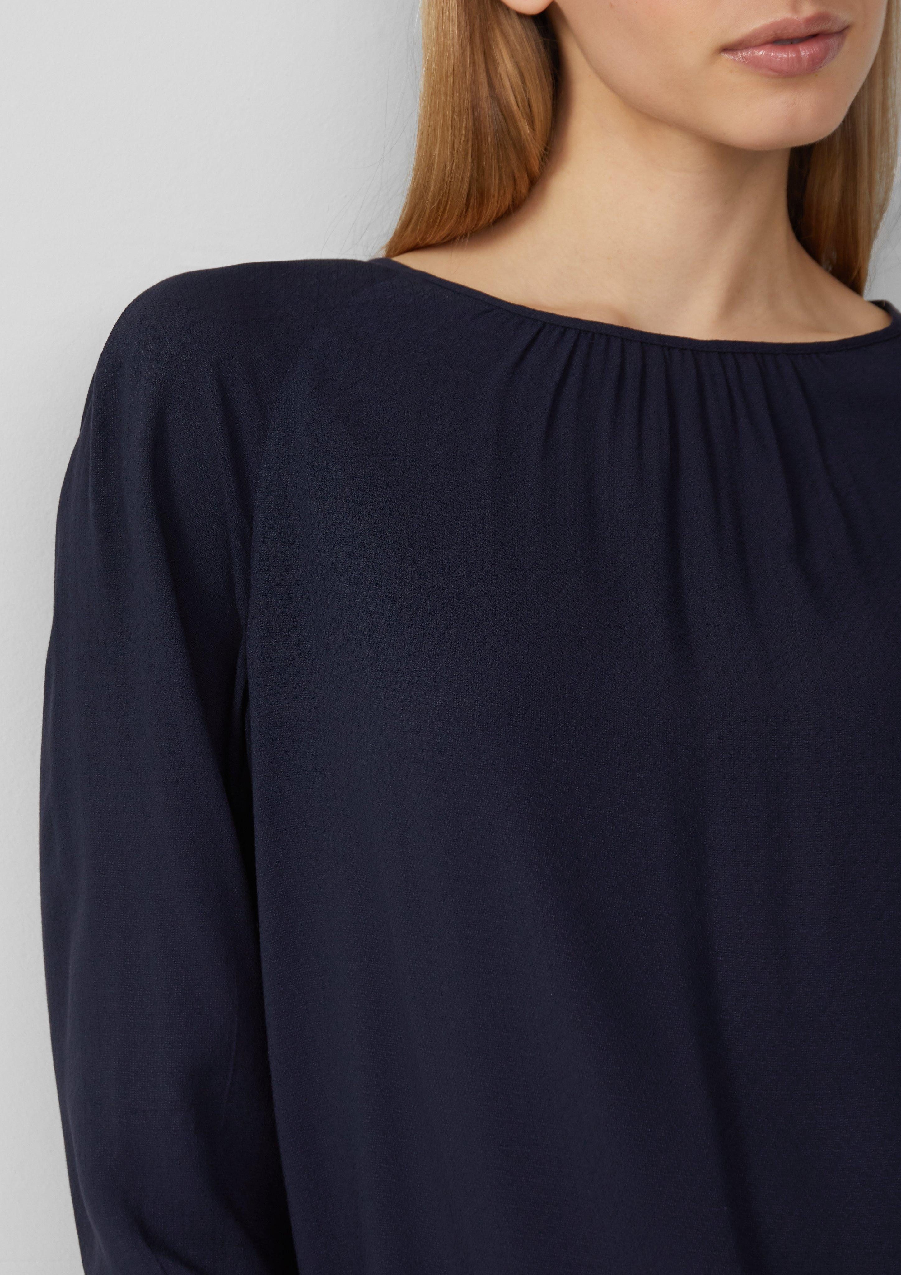s.Oliver Langarmbluse Strukturierte Viskose-Bluse mit Raff-Details günstig online kaufen