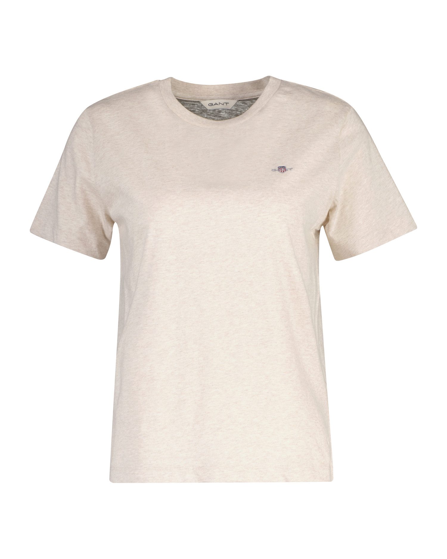Gant T-Shirt REG SHIELD KA T-SHIRT mit einer kleinen aufgestickten Wappen-Grafik auf der Brust