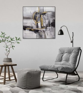 KUNSTLOFT Gemälde Sturm der See 60x60 cm, Leinwandbild 100% HANDGEMALT Wandbild Wohnzimmer