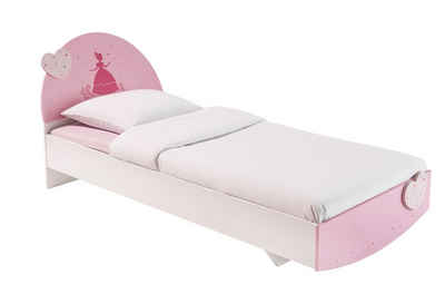 Kindermöbel 24 Kinderbett 90*190 cm Lotte weiß - rosa