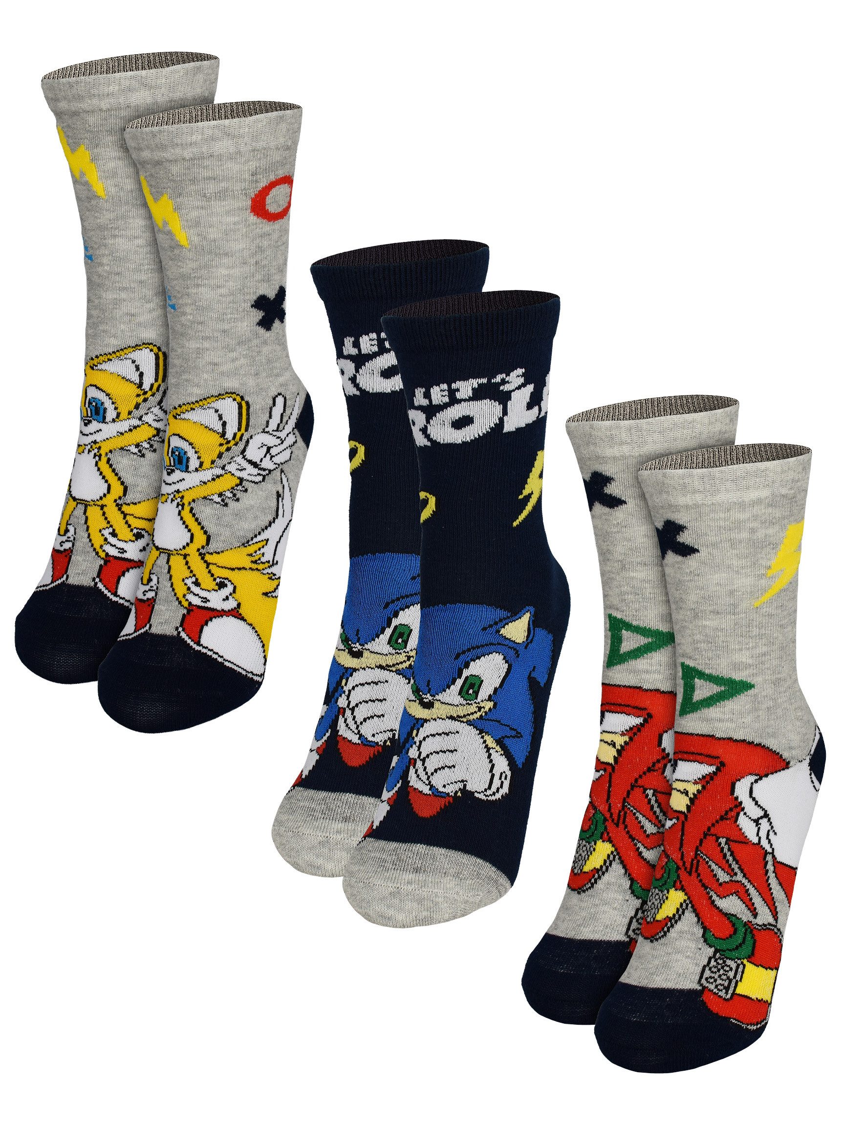 Socken Sonic The Hedgehog Socken Söckchen Strümpfe (3er Pack)