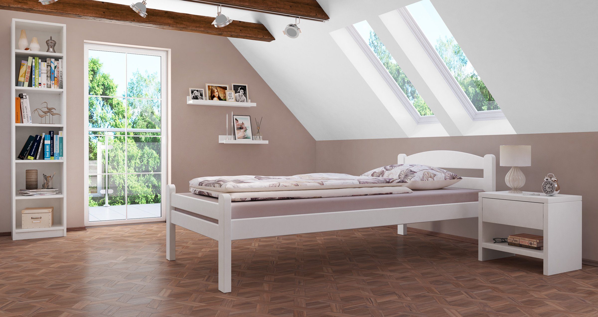 ERST-HOLZ Bett Einzelbett Holzbett Massiv Buche günstig online kaufen