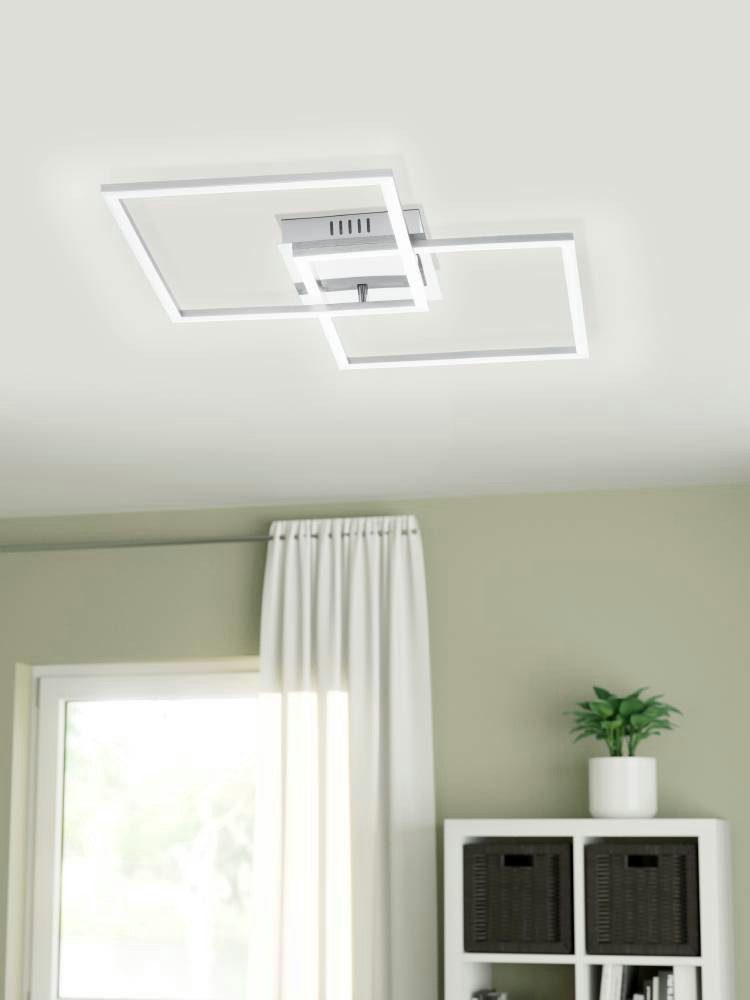 EGLO LED Deckenleuchte Palmaves Deckenlampe, nickel-matt, gebürstet, Nachtl günstig online kaufen