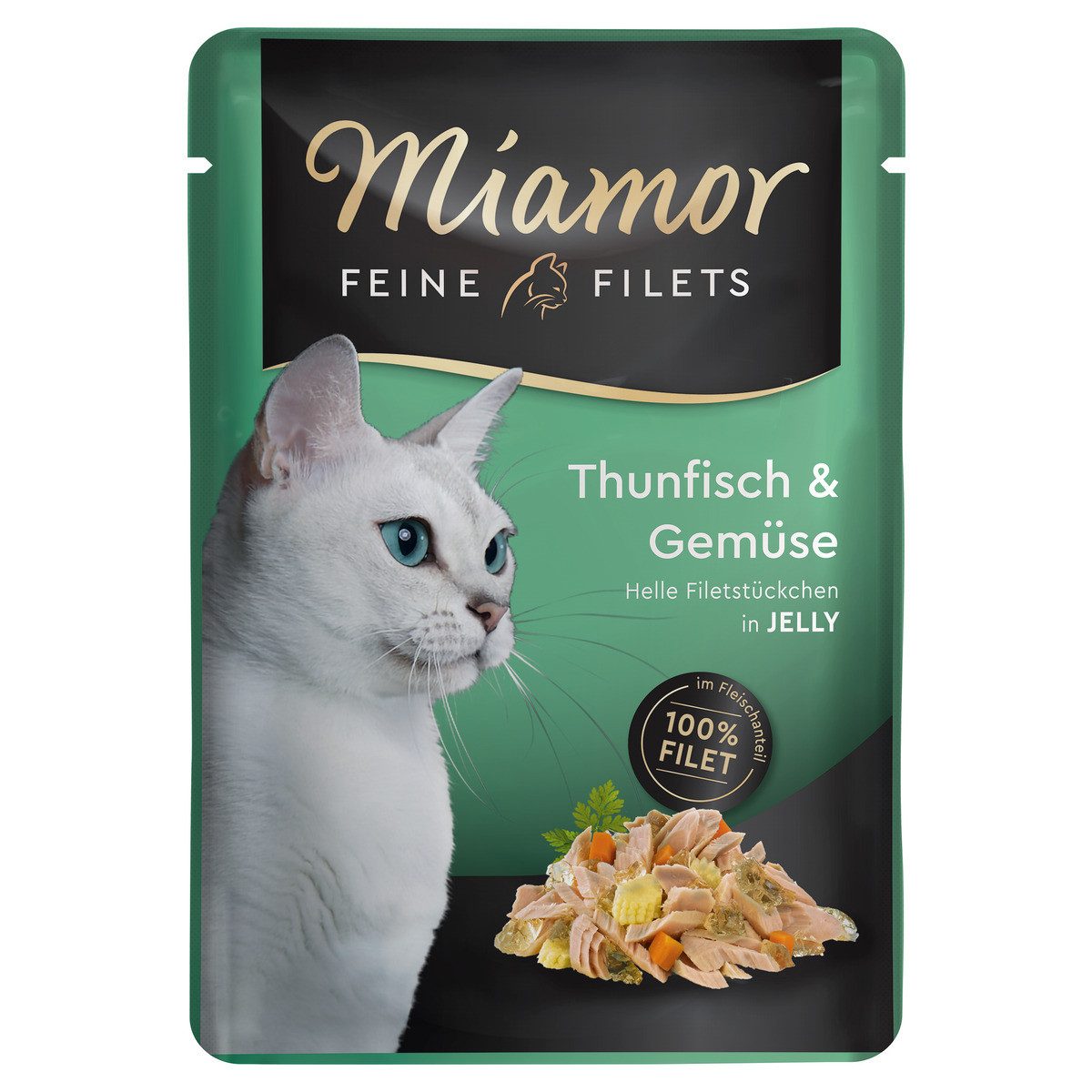 Miamor Feine Filets mit Thunfisch & Gemüse in Jelly Pouch 100 g - 24 Stück, Nassfutter für: Katze
