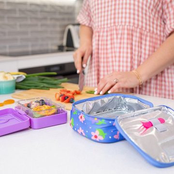 MontiiCo Kindergartentasche Mini Kühltasche mit Kühlakku für eine kleine Brotdose (Small Petals Blumen) - Kindergarten Lunchbox Isoliertasche für Jungs sowie Mädchen