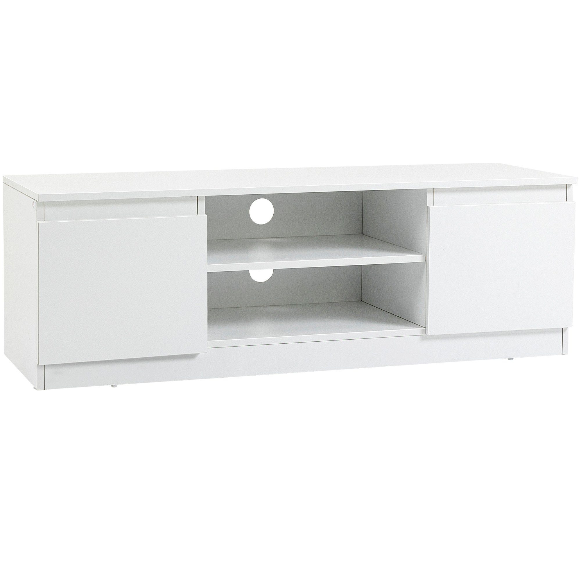 HOMCOM TV Schrank 120cm Weiß - RGB LED Lowboard Für Fernseher Bis 55 Zoll